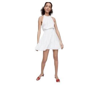 Aritzia Wilfred Effet White Tiered Skirt Halter Mini Dress Womens Size XS